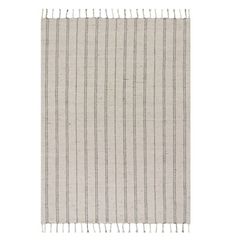 Arven Striped Handmade Cotton Rug | Grey