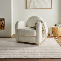 Arven Striped Handmade Cotton Rug | Grey