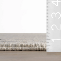 Arven Striped Handmade Cotton Rug | Grey