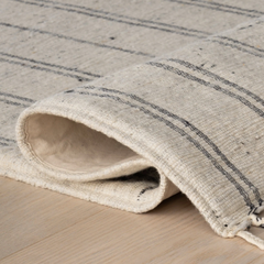 Arven Striped Handmade Cotton Rug | Grey