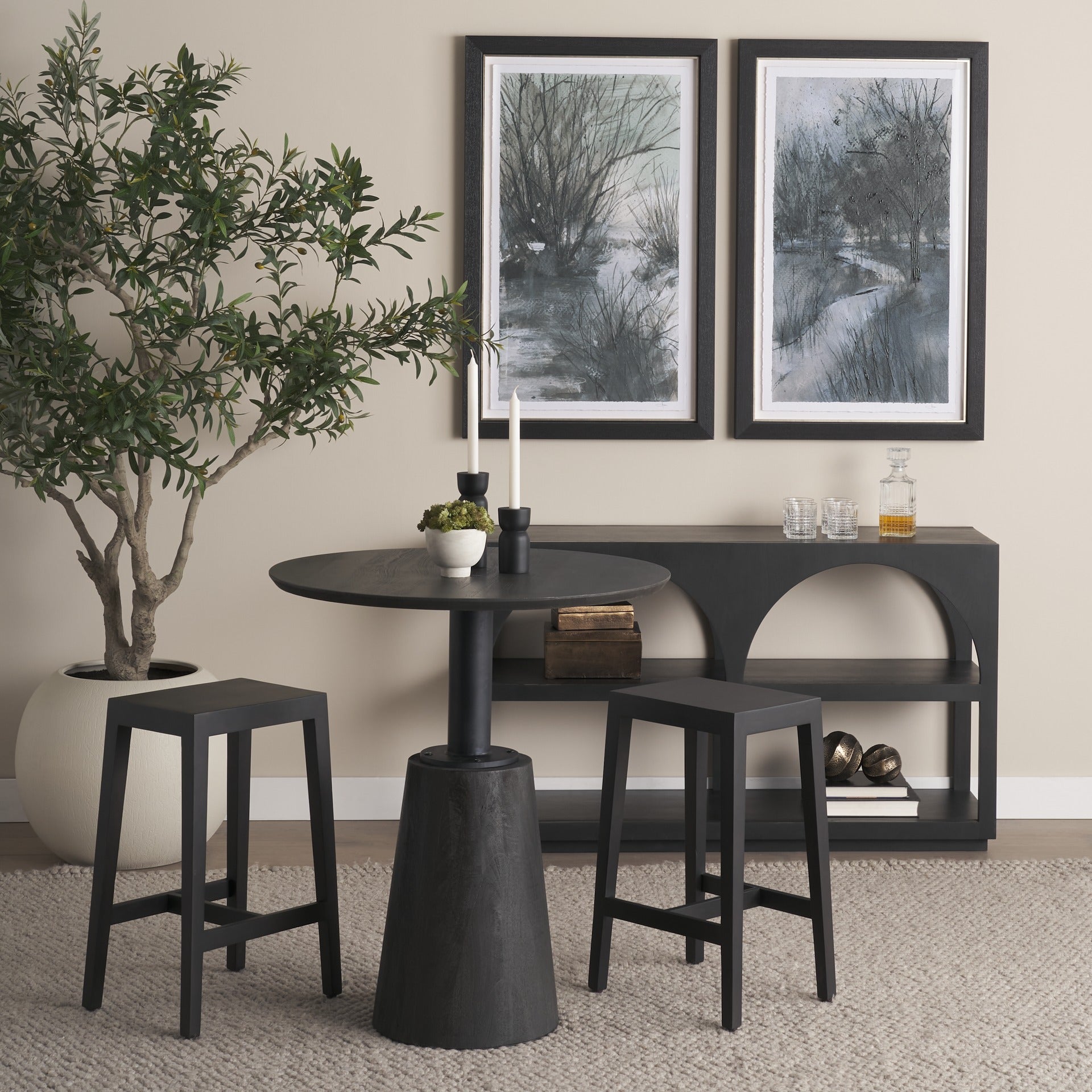 Colony Black-Brown Counter Stool