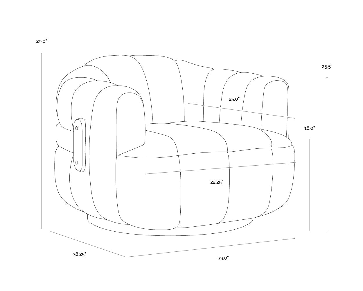 Allende Swivel Armchair