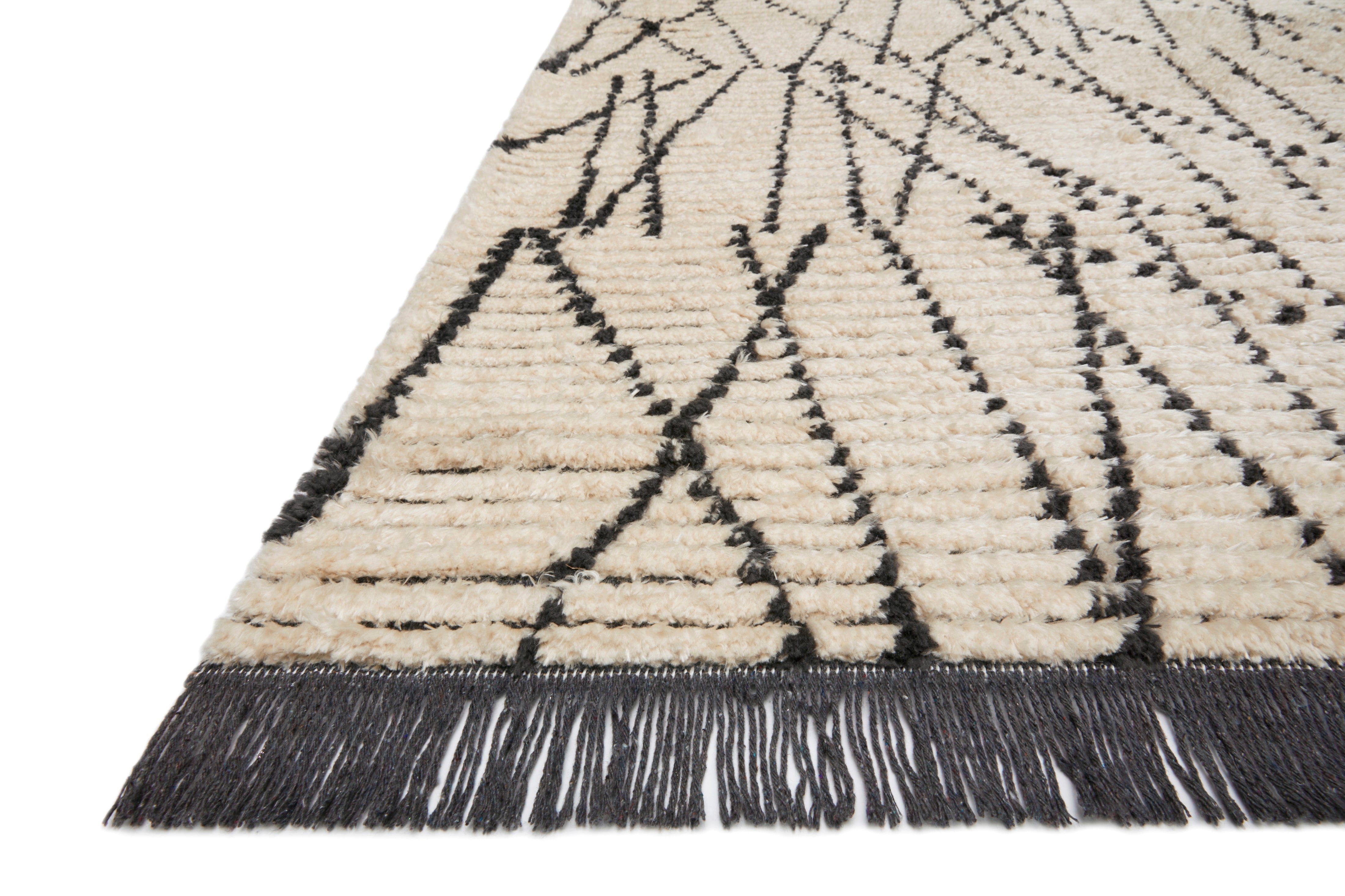 Chris Loves Julia x Loloi Alice Cream/Charcoal II Rug