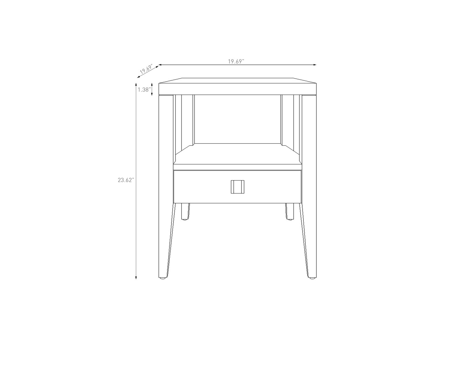 Hara 1 Drawer Accent Table - Natural Oak