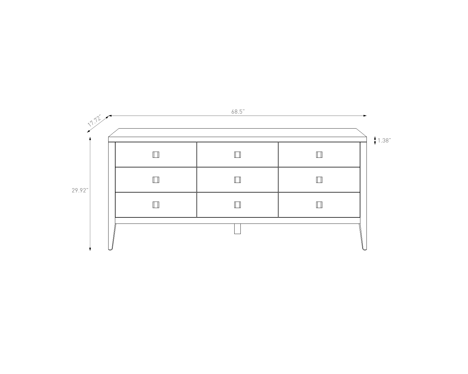 Hara 9 Drawer Dresser - Natural Oak