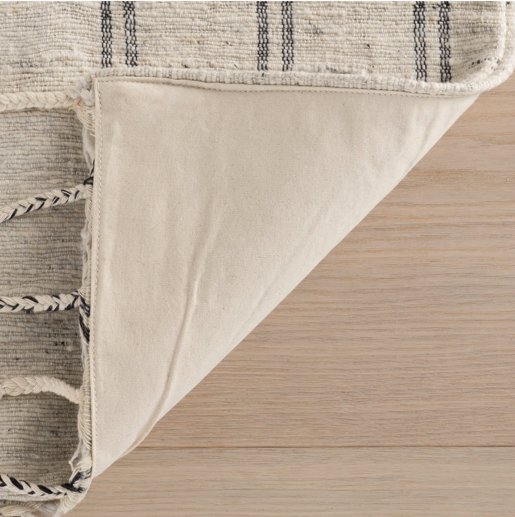 Arven Striped Handmade Cotton Rug | Grey