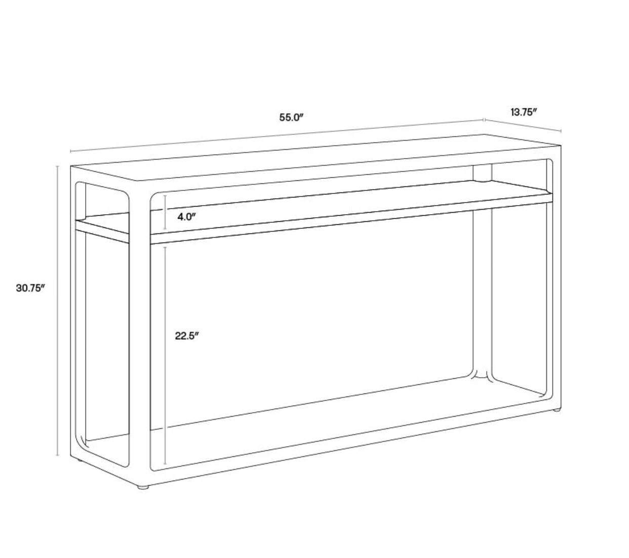 Doncaster Console Table - Smoke Grey