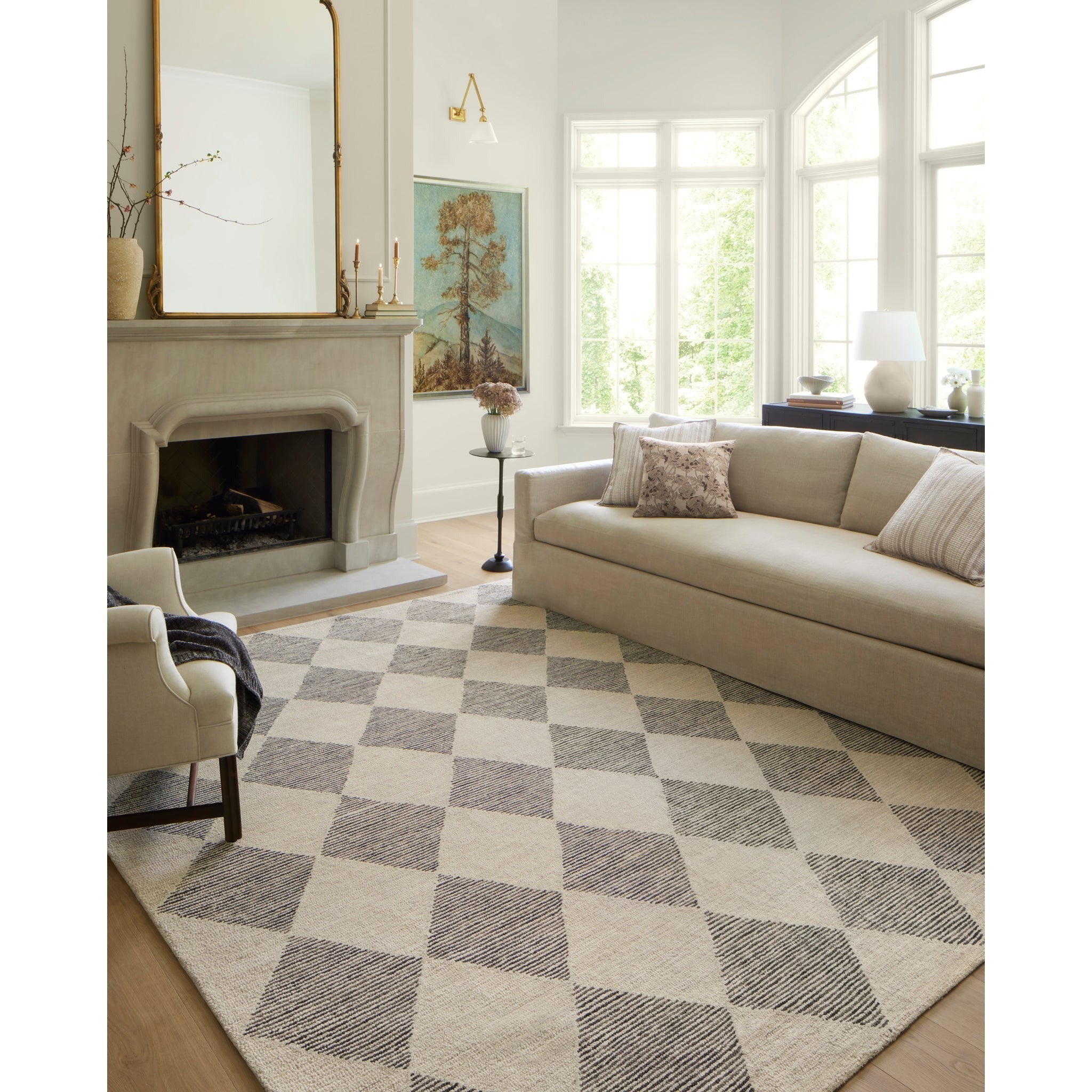 Chris Loves Julia x Loloi Francis Beige/Charcoal Rug