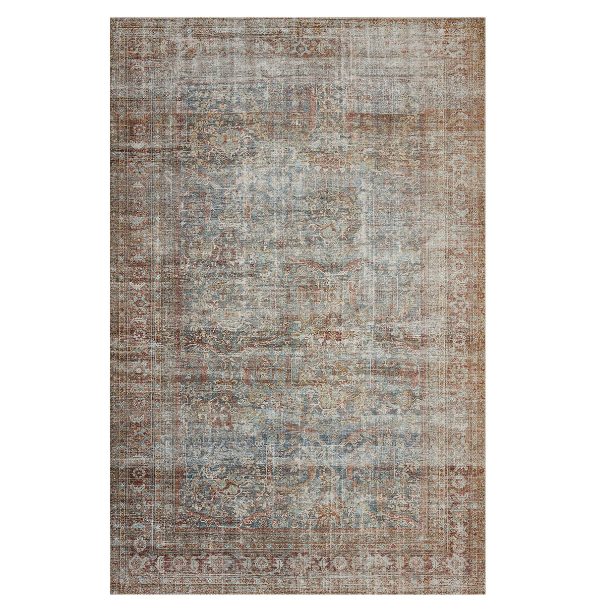 Chris Loves Julia x Loloi Jules Lagoon/Brick Rug