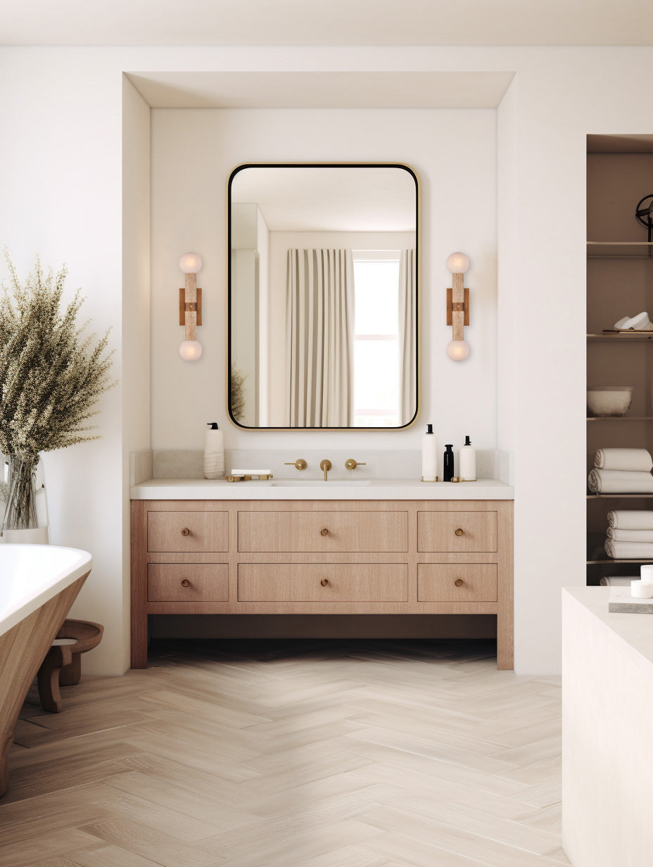 Beatrix Beige Bath Wall Sconce