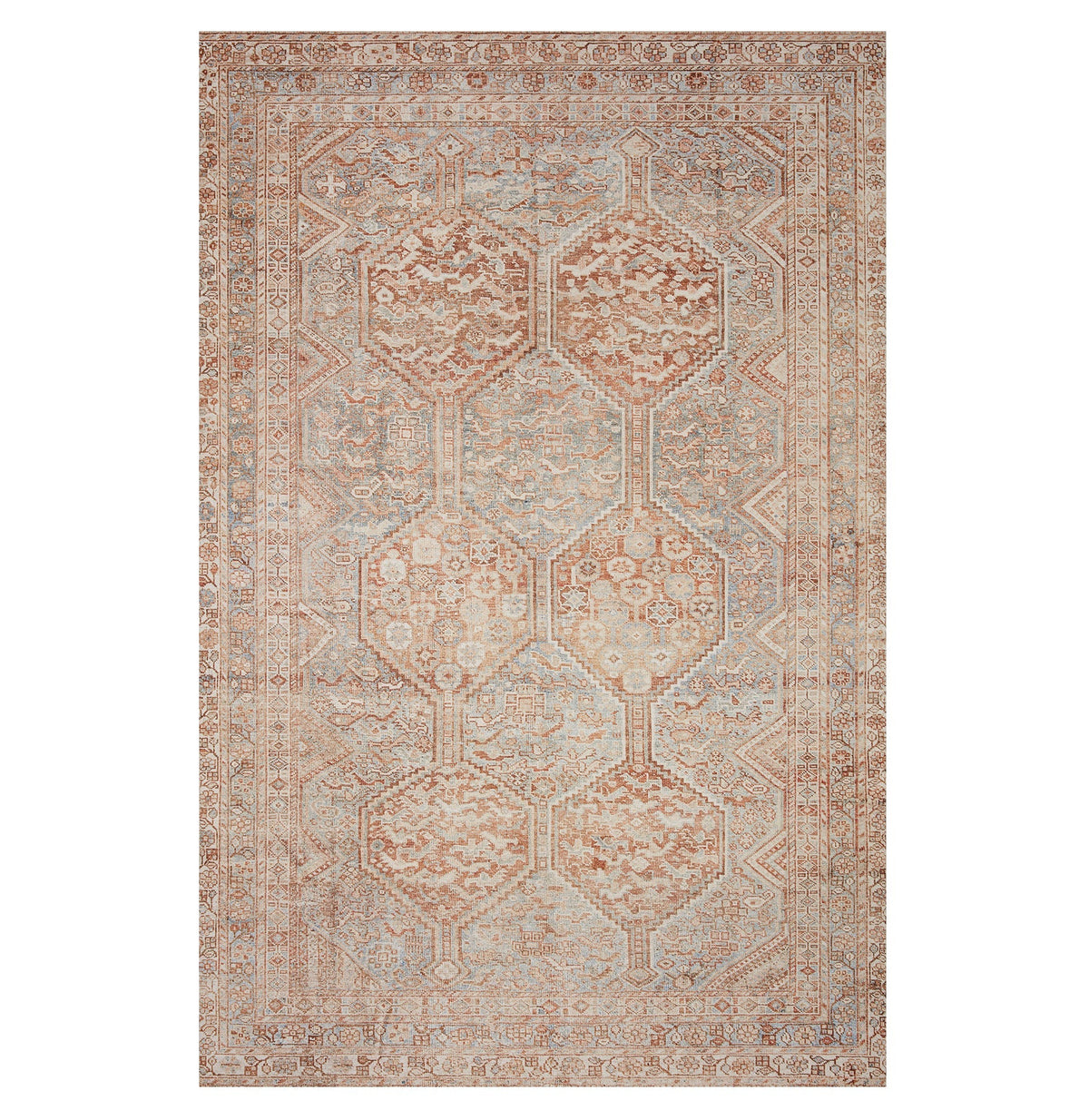 Chris Loves Julia x Loloi Jules Tangerine/Mist Rug
